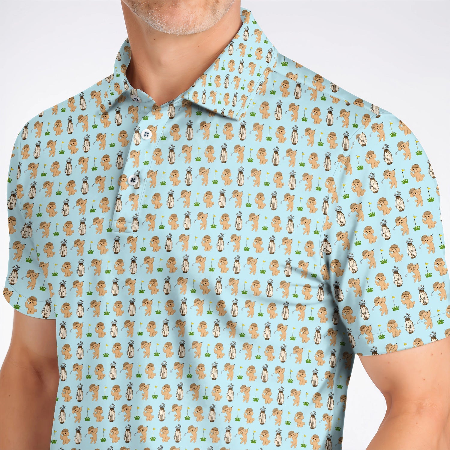 Toy Poodle Pattern Golf Polos, Funny Poodle Golf Polos, Golf Gift For Dog Lover