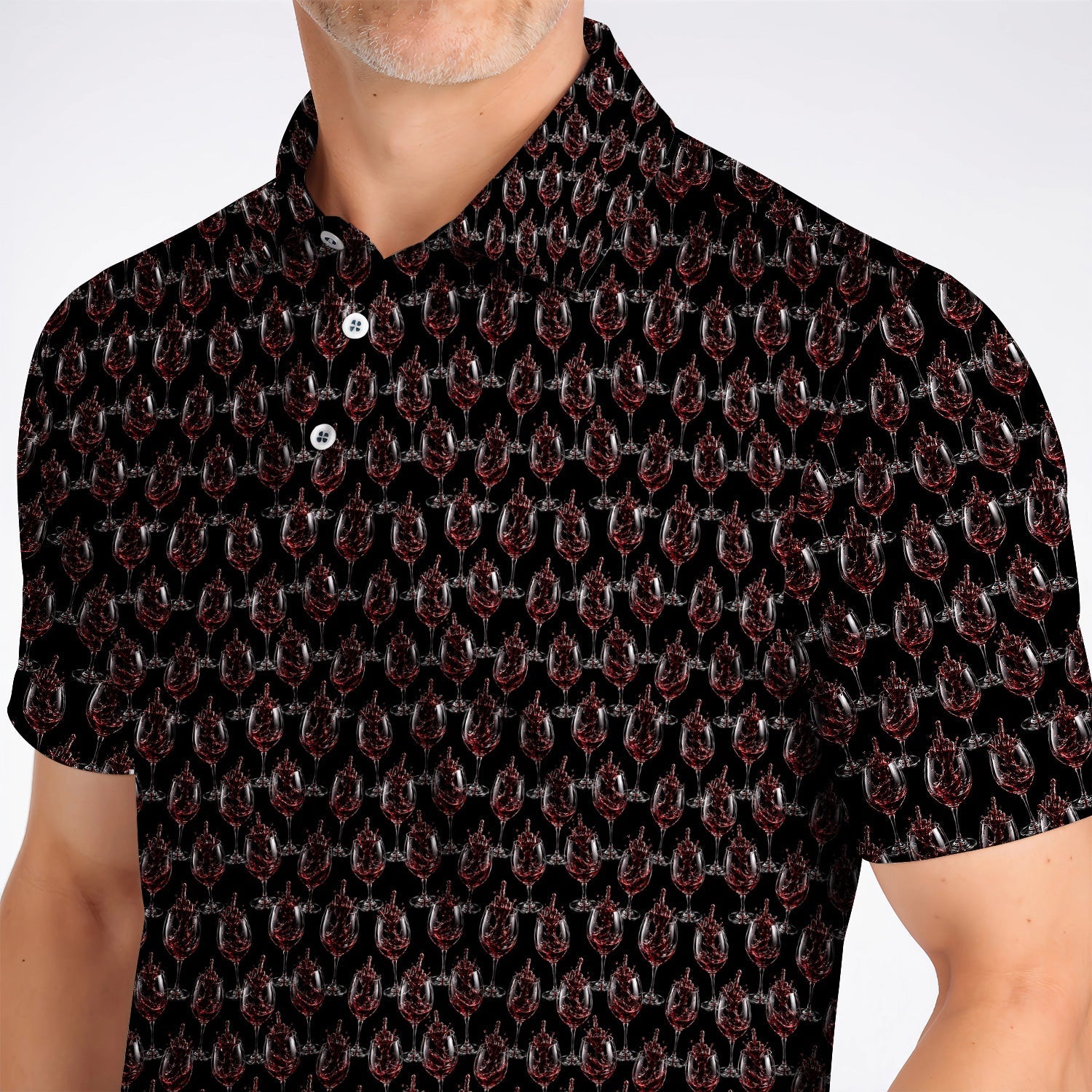 Cabernet Lover Golf Polos, Red Wine Pattern Golf Shirt, Winery Inspired Golfer Gift