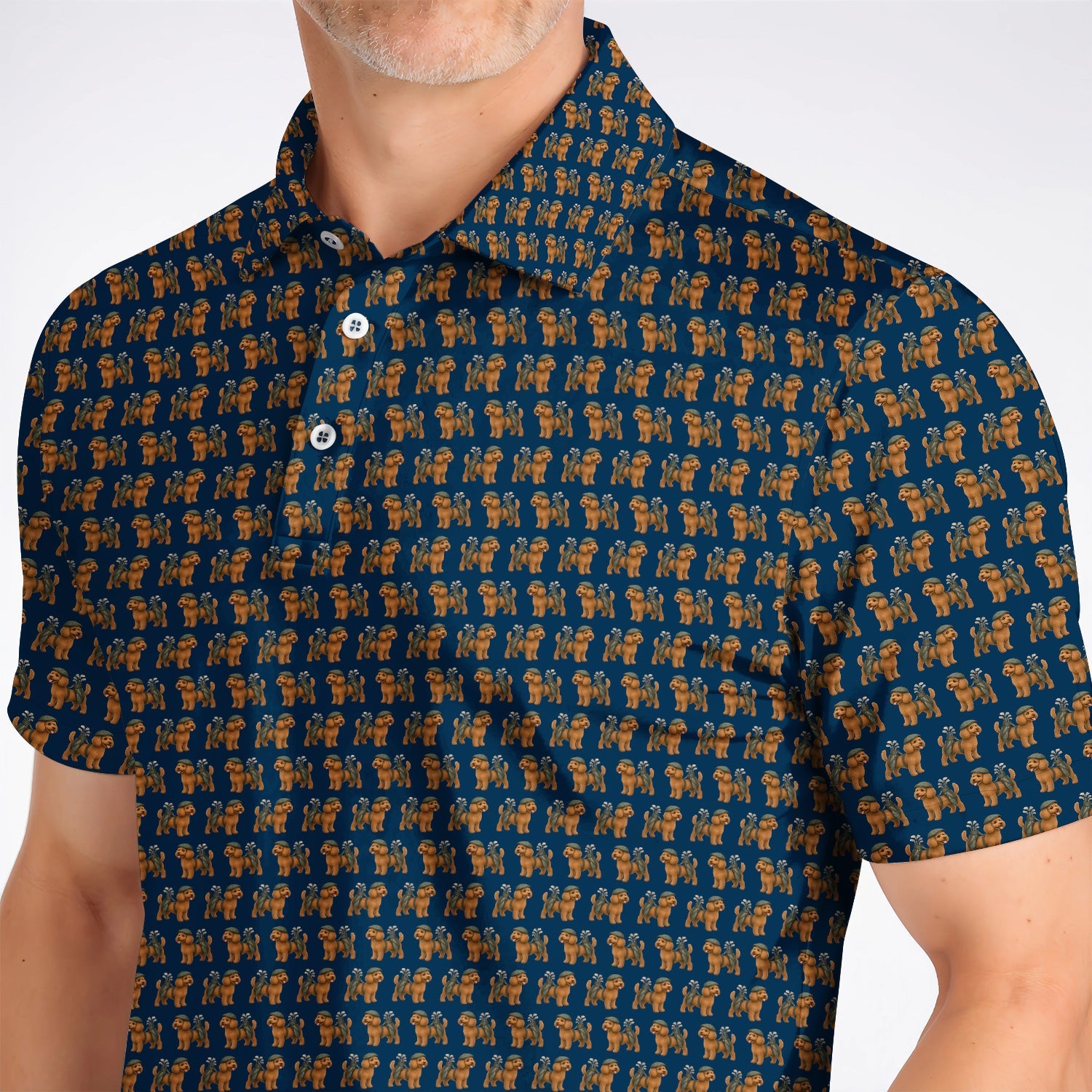 Funny Dog Pattern Golf Shirt, Poodle Golf Polos, Golf Gift For Golfer
