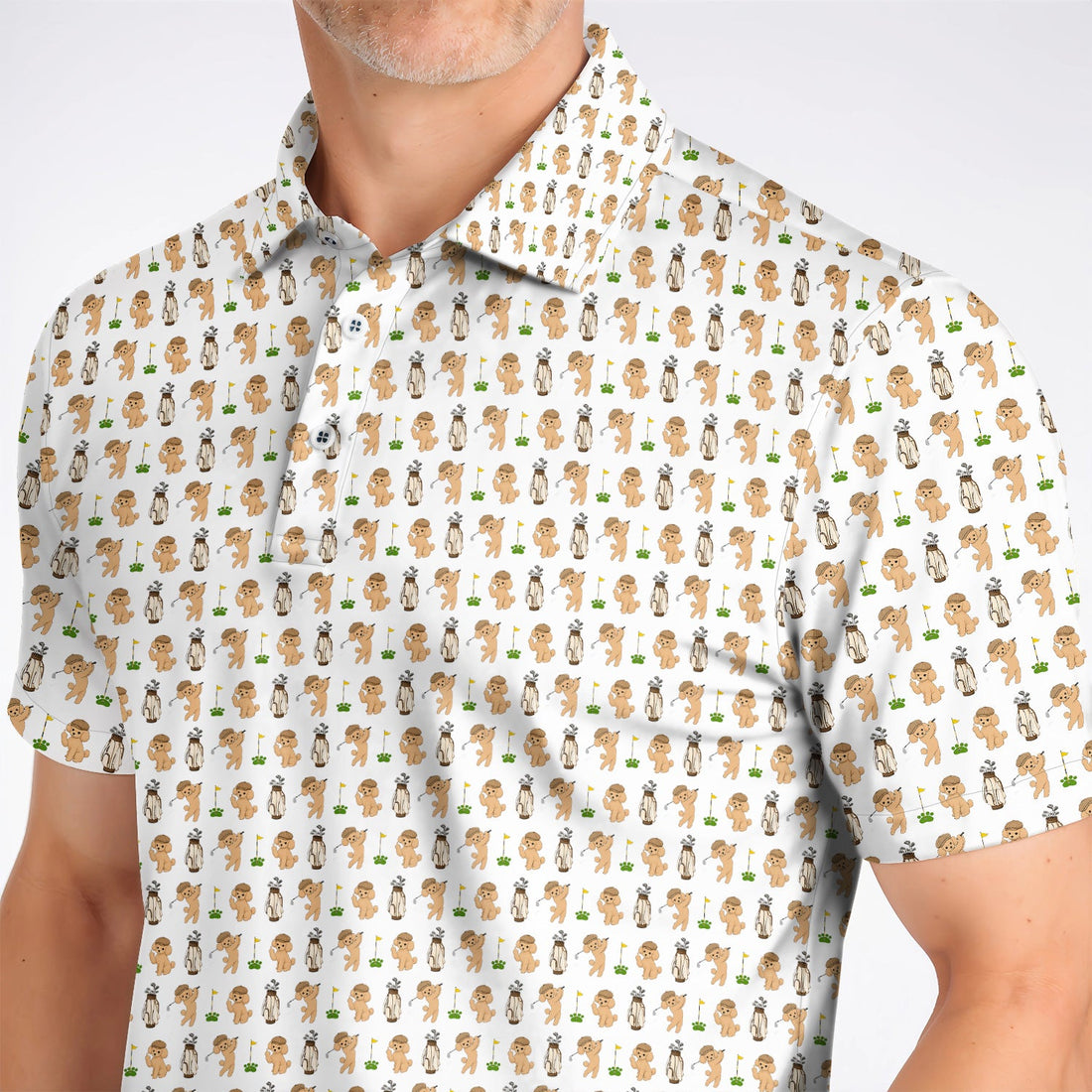 Toy Poodle Pattern Golf Polos, Funny Poodle Golf Polos, Golf Gift For Dog Lover