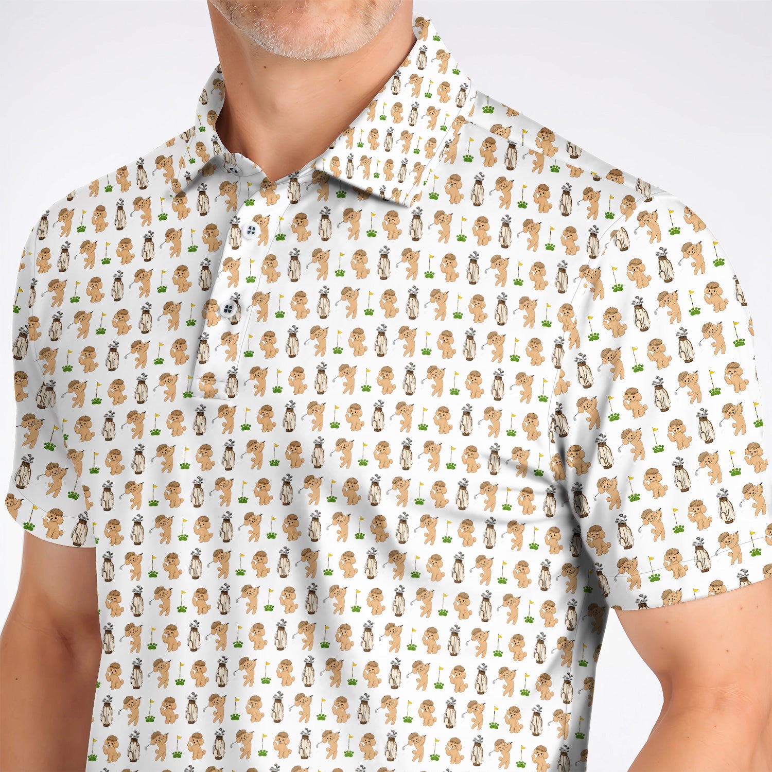 Toy Poodle Pattern Golf Polos, Funny Poodle Golf Polos, Golf Gift For Dog Lover