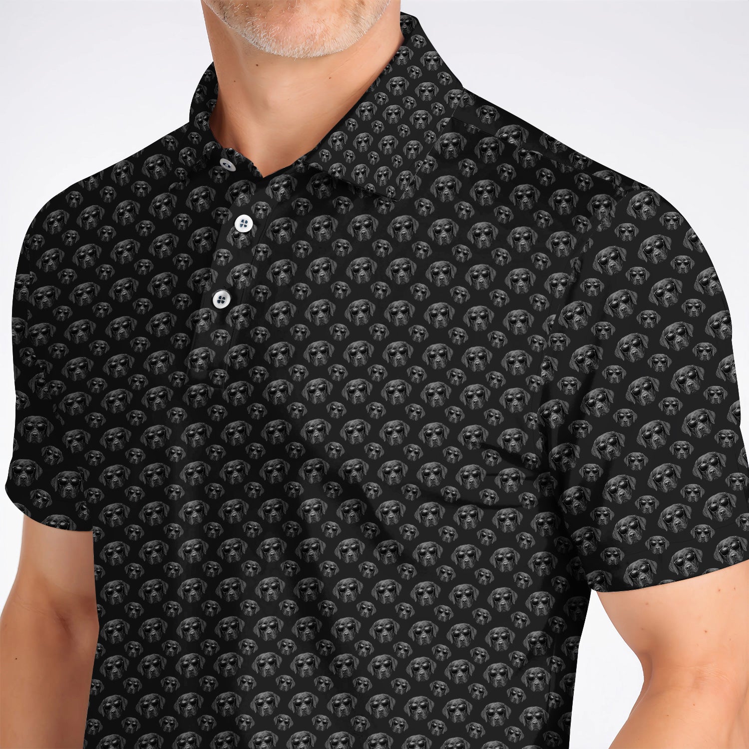 Labrador Retriever Golf Shirt, Black Lab Sunglasses Pattern Polos, Funny Golf Gift For Dog Lover