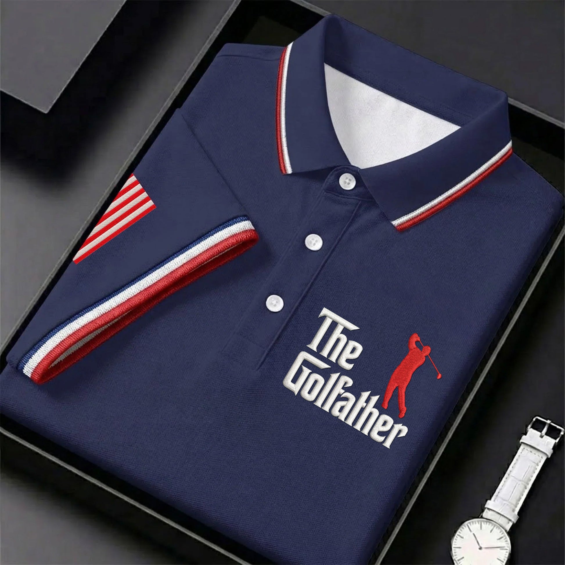 The Golfather Father's Day Golf Shirt, Men's Funny Golf Shirts, Golf Gift For Dad