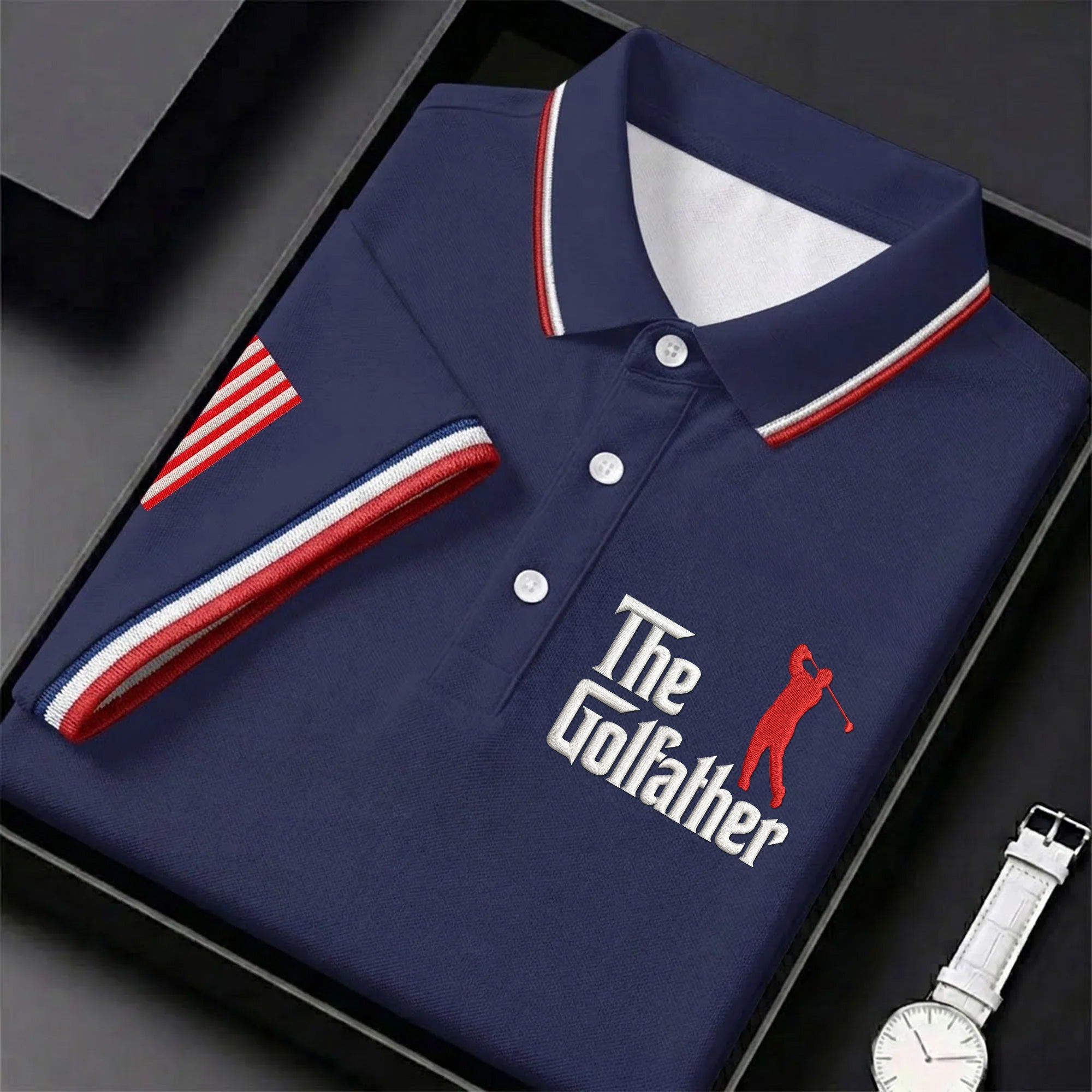 The Golfather Father's Day Golf Shirt, Men's Funny Golf Shirts, Golf Gift For Dad