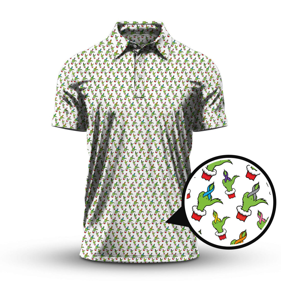 Cancer Survivor Shirt, Cancer Awareness Shirt, Funny Pattern Golf Shirt, Grinch Golf Shirt For Men