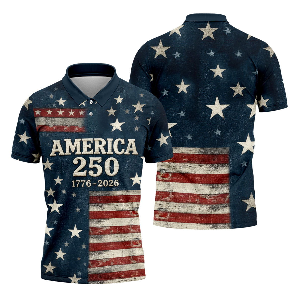 US America 250 Year Anniversary Veterans Day Golf Shirt, Patriotic 4th Of July Golf Shirts For Men
