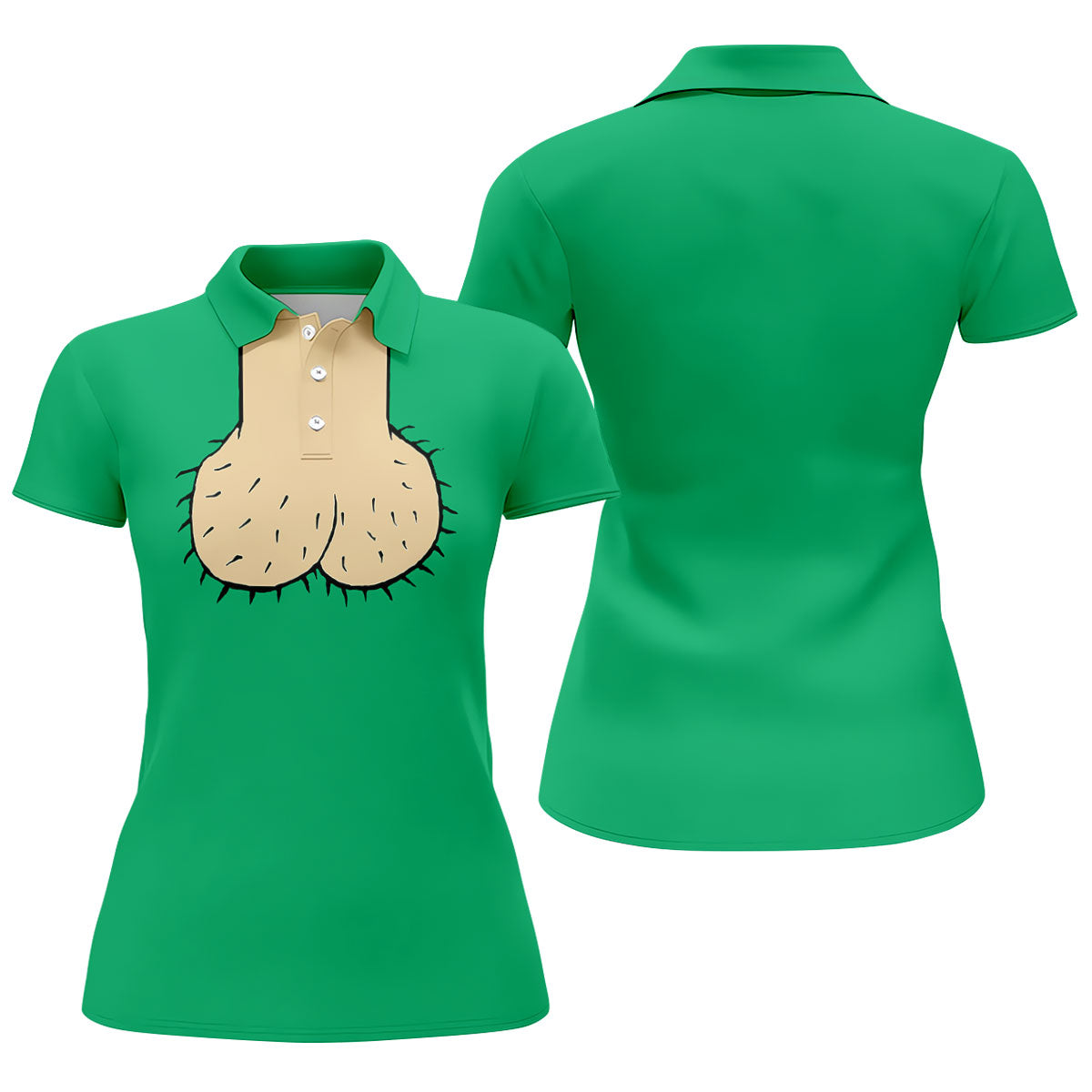 Green Funny Dickhead Faux Chest Golf Shirt, Women’s Golf Polo, Ladies Golf Top