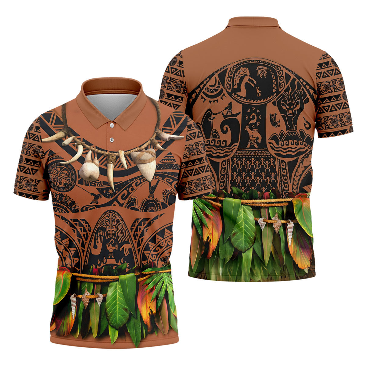 Cartoon Costume Hawaiian Golf Shirt, Men's Funny Golf Shirts, Polo Shirts For Men