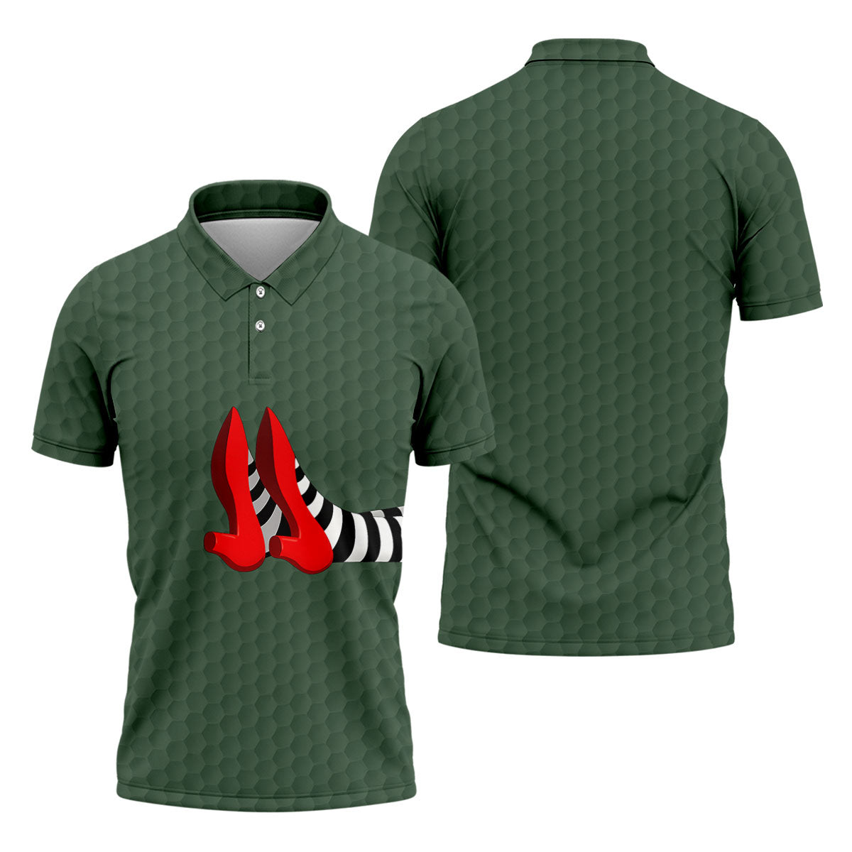 Halloween Witch Legs Golf Polo Shirt, Golf Polo Shirts For Men, Printed Golf Shirts