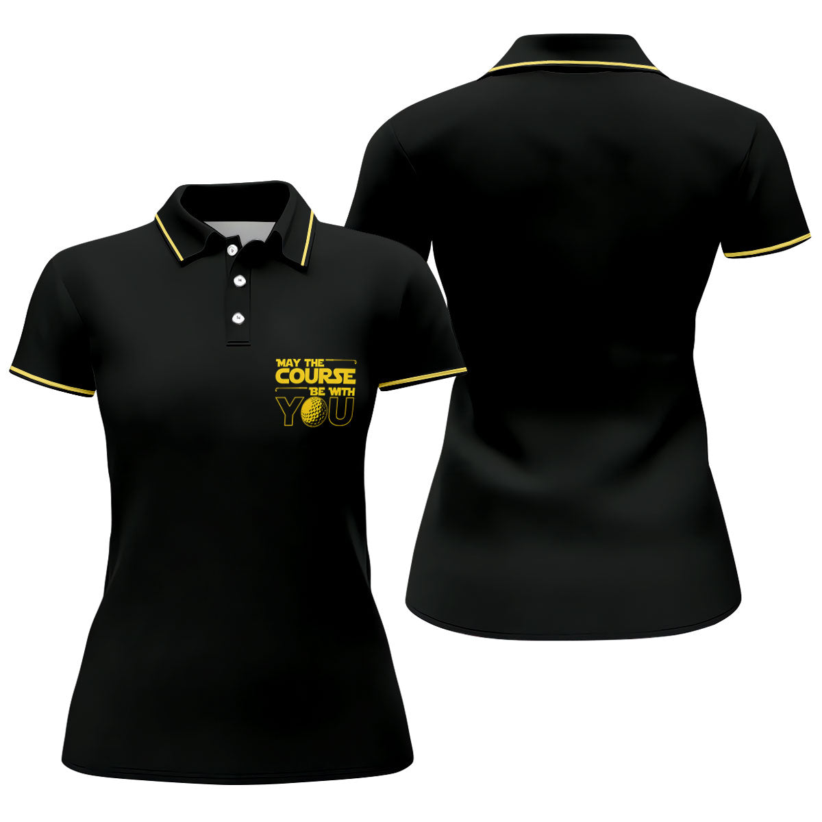 May The Course Be With You Movie Inspired Funny Golf Shirts, Women's Golf Tops, Ladies Golf Shirts
