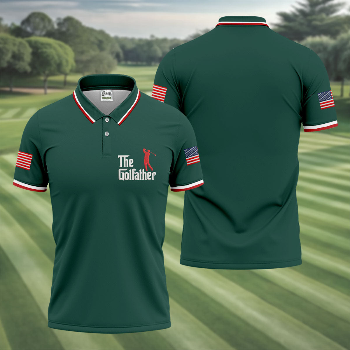 The Golfather Father's Day Golf Shirt, Men's Funny Golf Shirts, Golf Gift For Dad