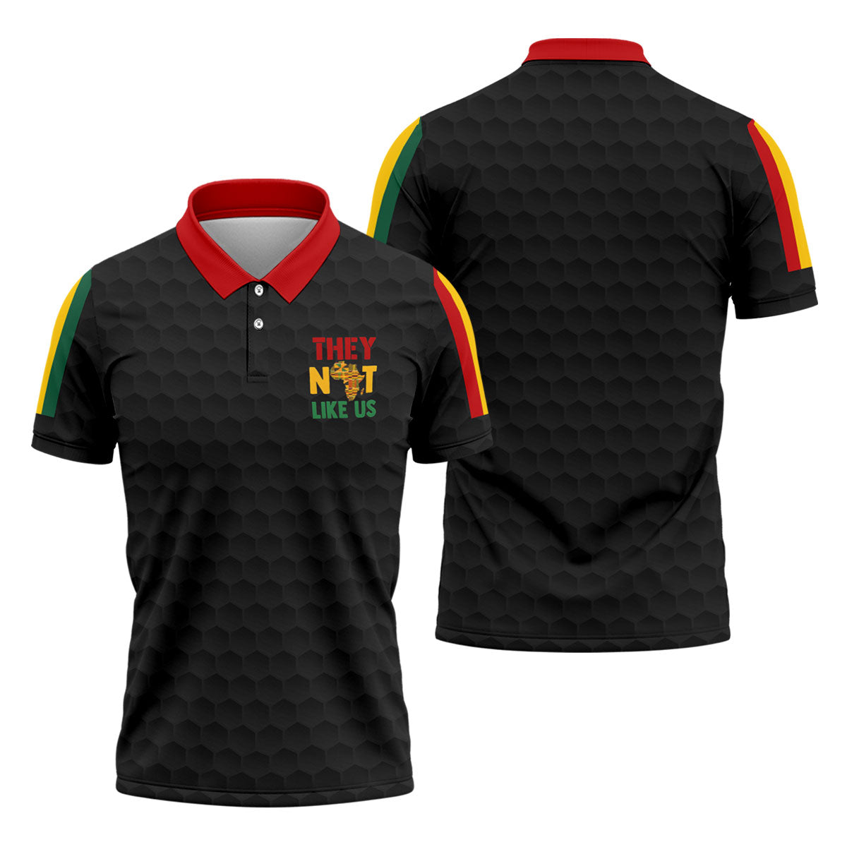 Juneteenth They Not Like Us Africa Performance Golf Polo Shirt, Golf Shirts For Men, Printed Golf Shirts
