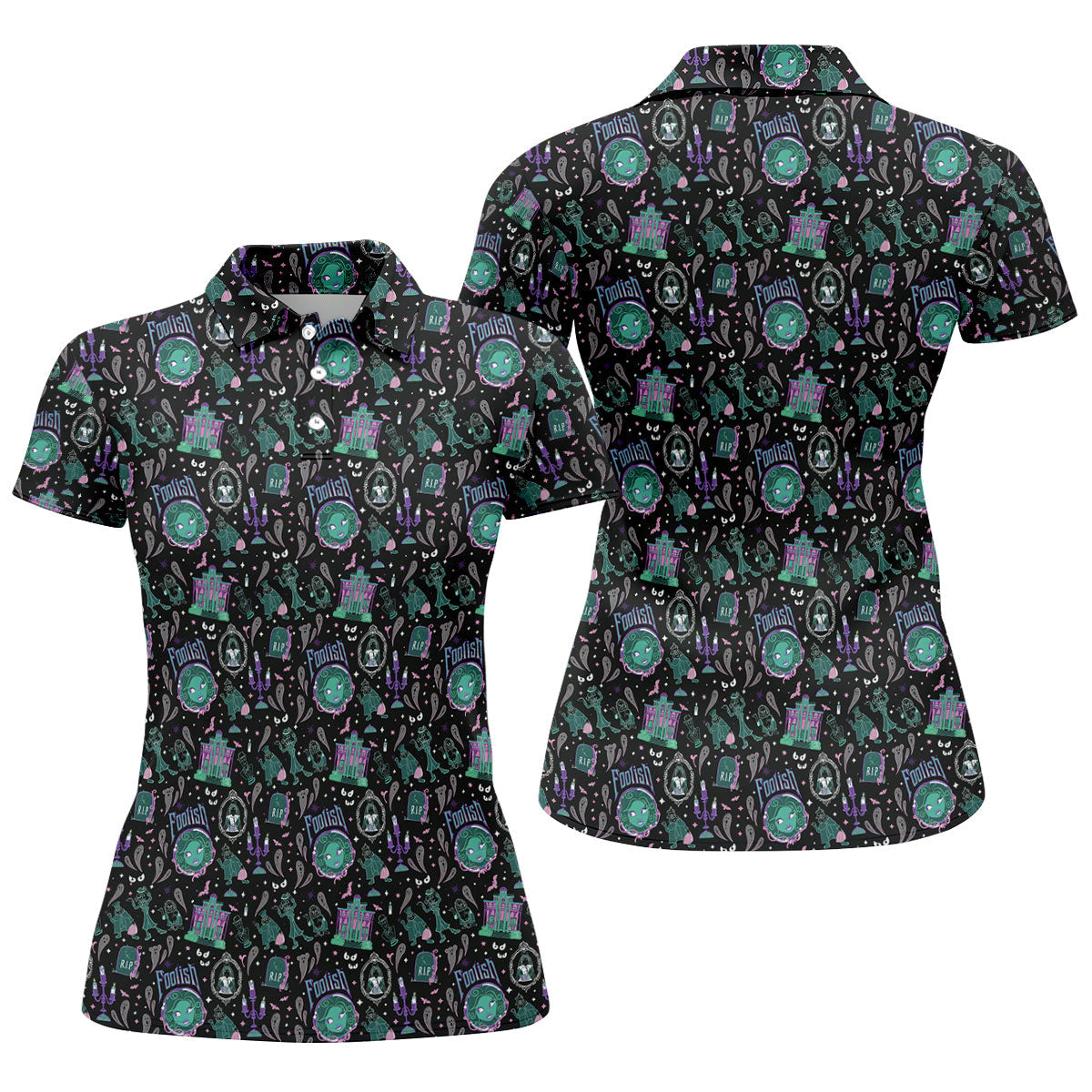 Foolish Horror Character Halloween Polo Shirt, Women's Golf Apparel, Golf Shirts For Women