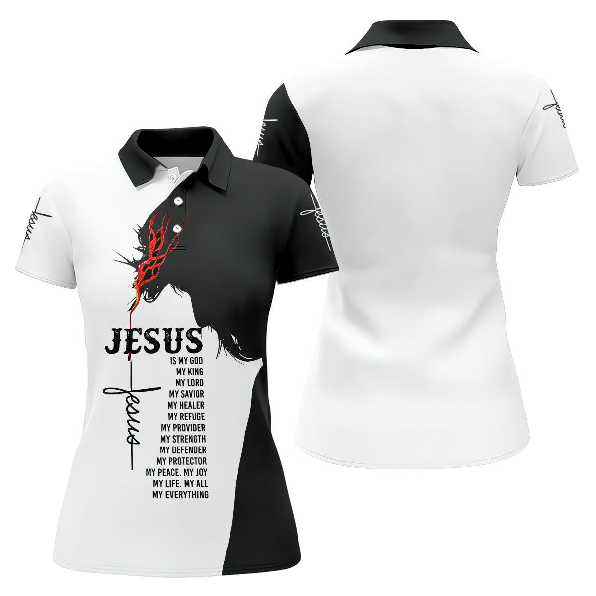 Funny Jesus Is My Everything Horse Polo Shirt, Ladies Golf Shirt, Women's Golf Polo