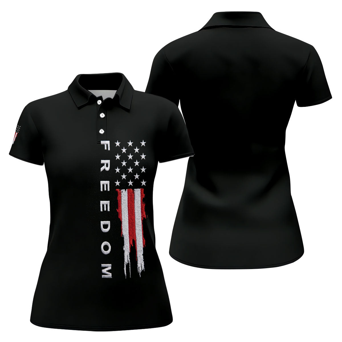 Stars And Stripes Flag 250th Anniversary Golf Shirt, Patriotic 4th Of July Golf Shirt For Women