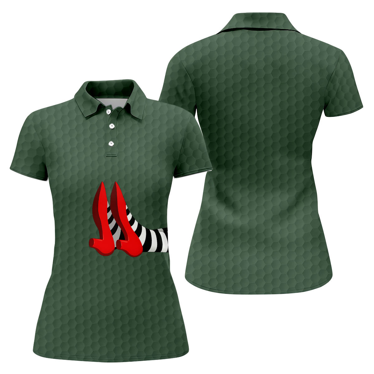 Halloween Witch Legs Golf Polo Shirt, Golf Shirts For Women, Women's Golf Apparel