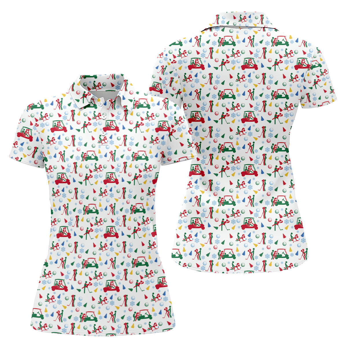 Funny Cheeky Golf Cart Christmas Golf Shirt, Women’s Golf Polo, Women’s Golf Apparel