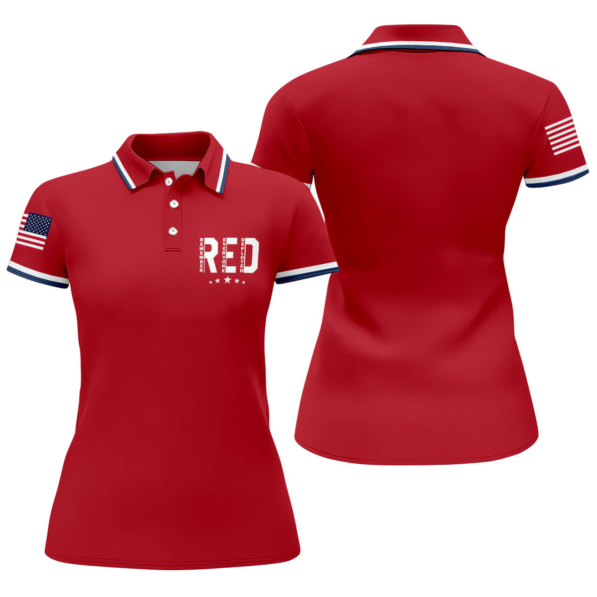 RED Friday Military Support 250 Anniversary Red Patriotic Golf Shirt, Golf Shirt For Women