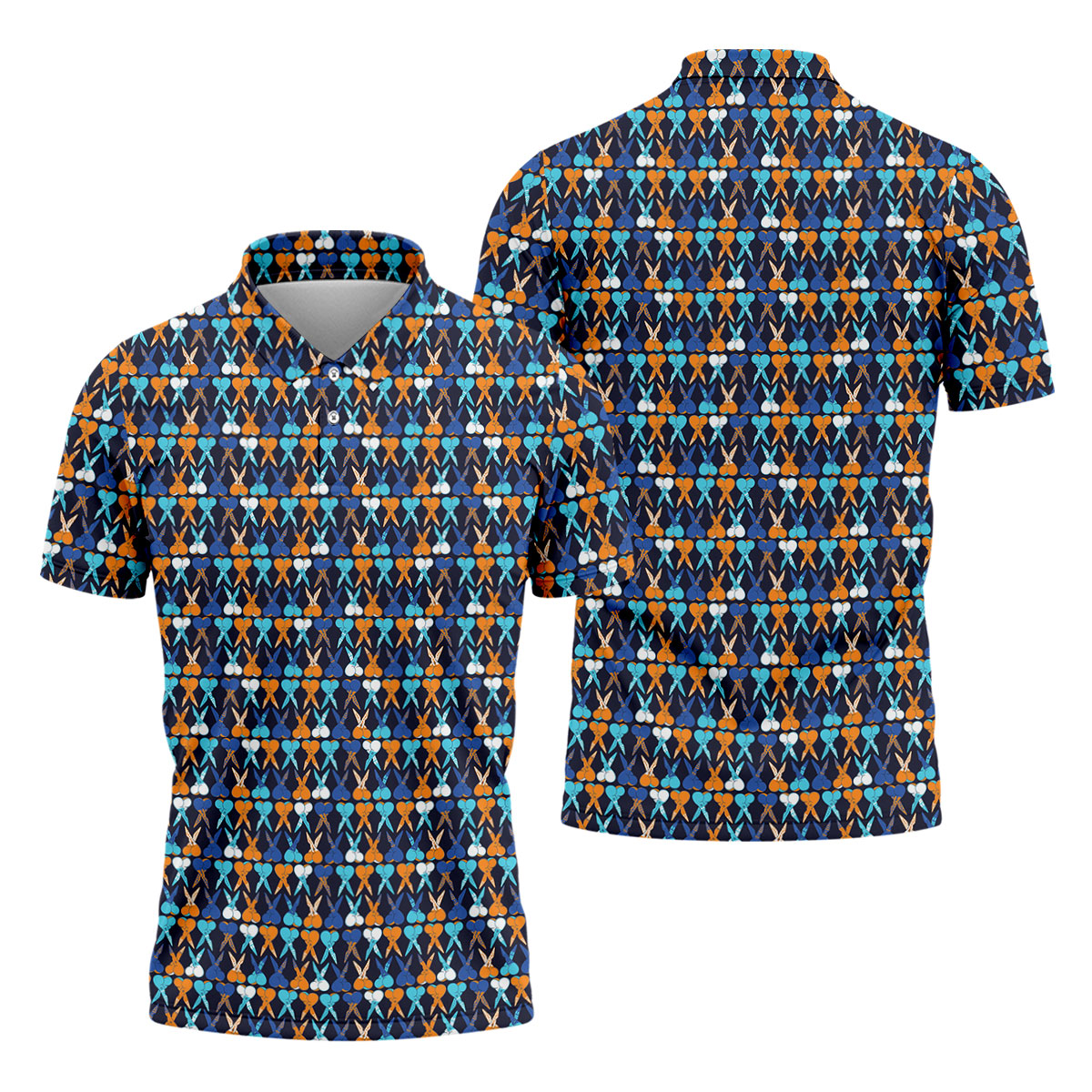 Funny Scissors Pattern Golf Polo Shirt, Golf Polo Shirts For Men, Mens Golf Apparel