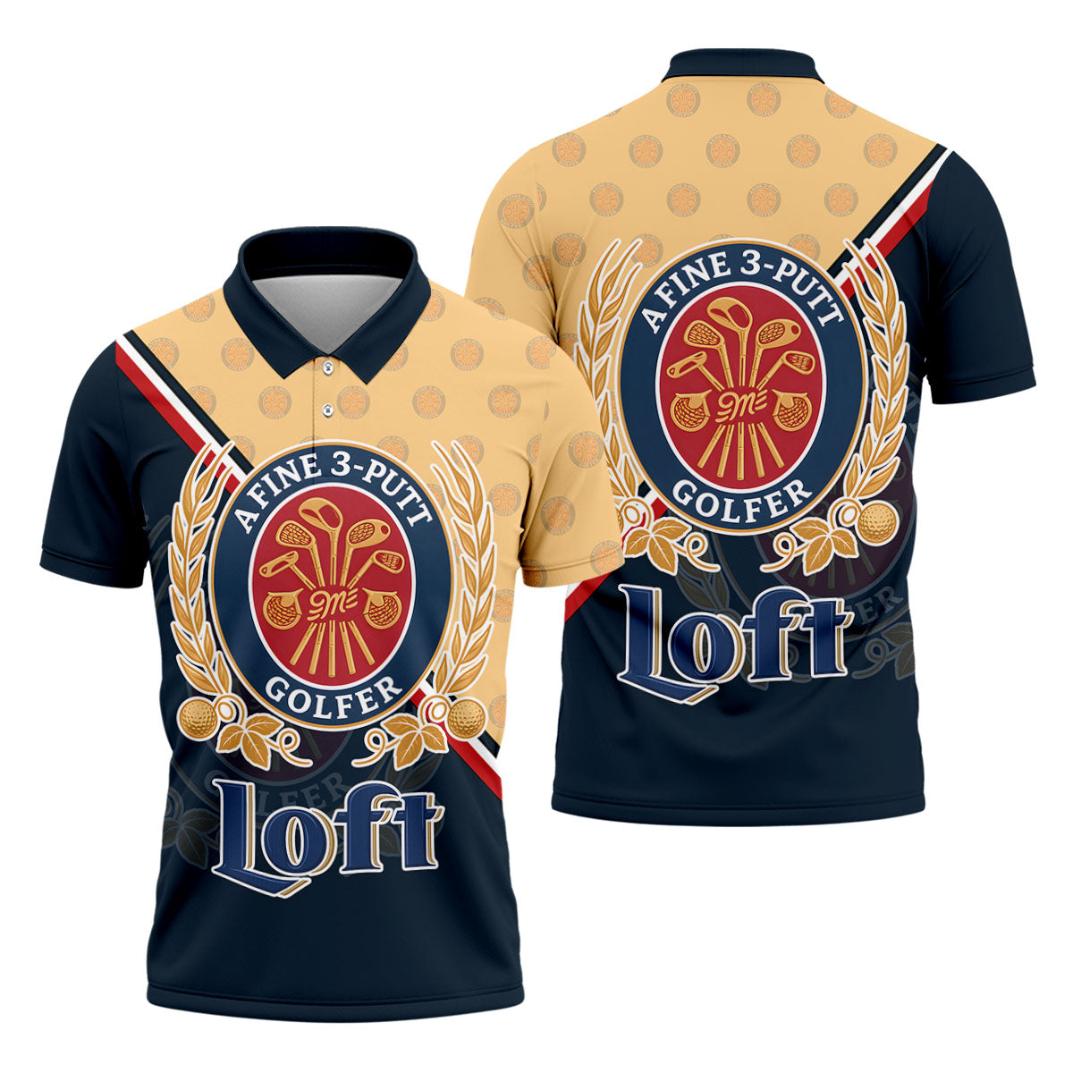 A Fine 3 Putt Golfer Badge Golf Shirt, Funny Golf Shirt, Hawaiian Golf Shirt, Long Sleeve Polo Shirts