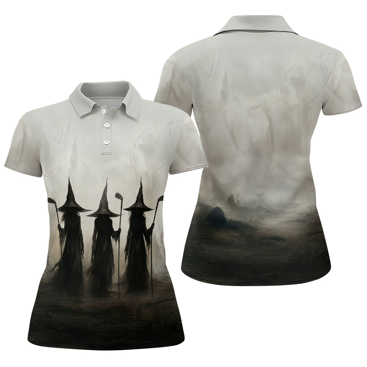 Halloween Witch Golf Polo Shirt, Golf Shirts For Women, Women's Golf Apparel
