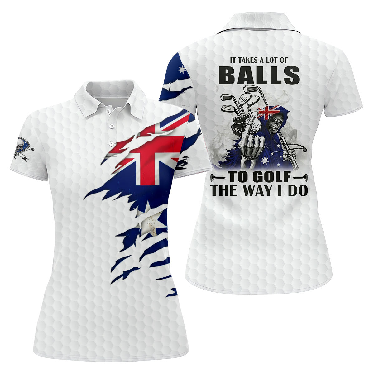 It Takes A Lot Of Ball To Golf The Way I Do Australia Flag Print Ladies Golf Tops, Golf Shirt For Women