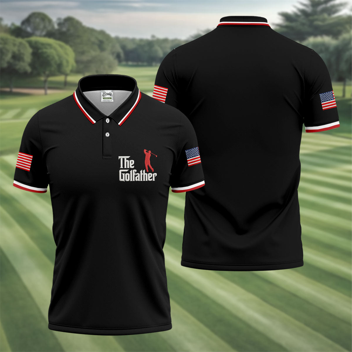 The Golfather Father's Day Golf Shirt, Men's Funny Golf Shirts, Golf Gift For Dad