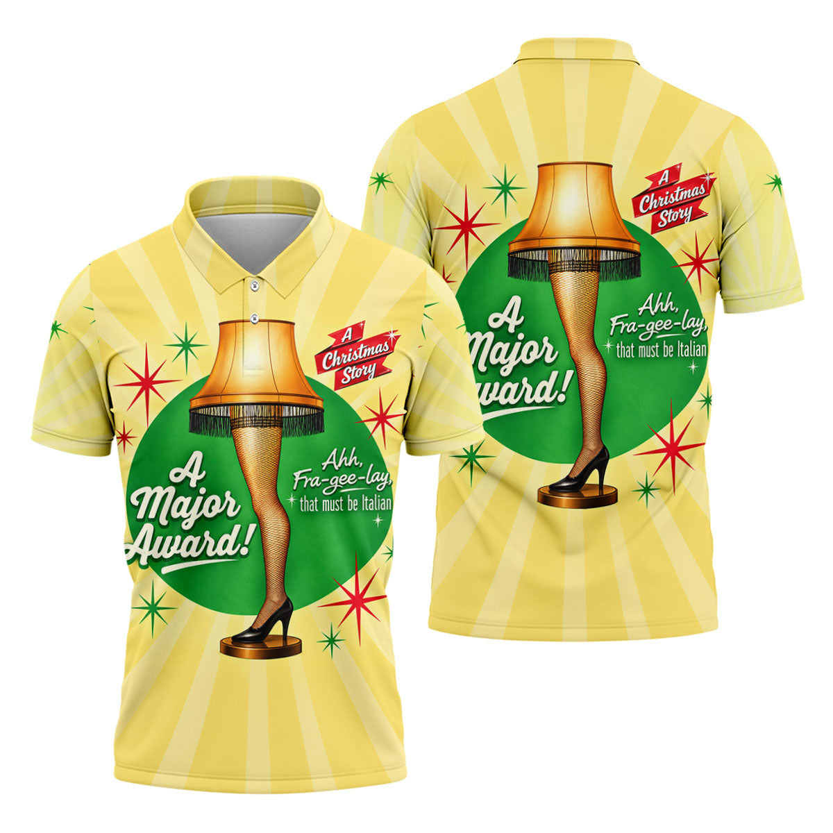 Christmas Leg Lamp Quote Golf Polo Shirt, Mens Golf Shirts, Polo Shirts For Men