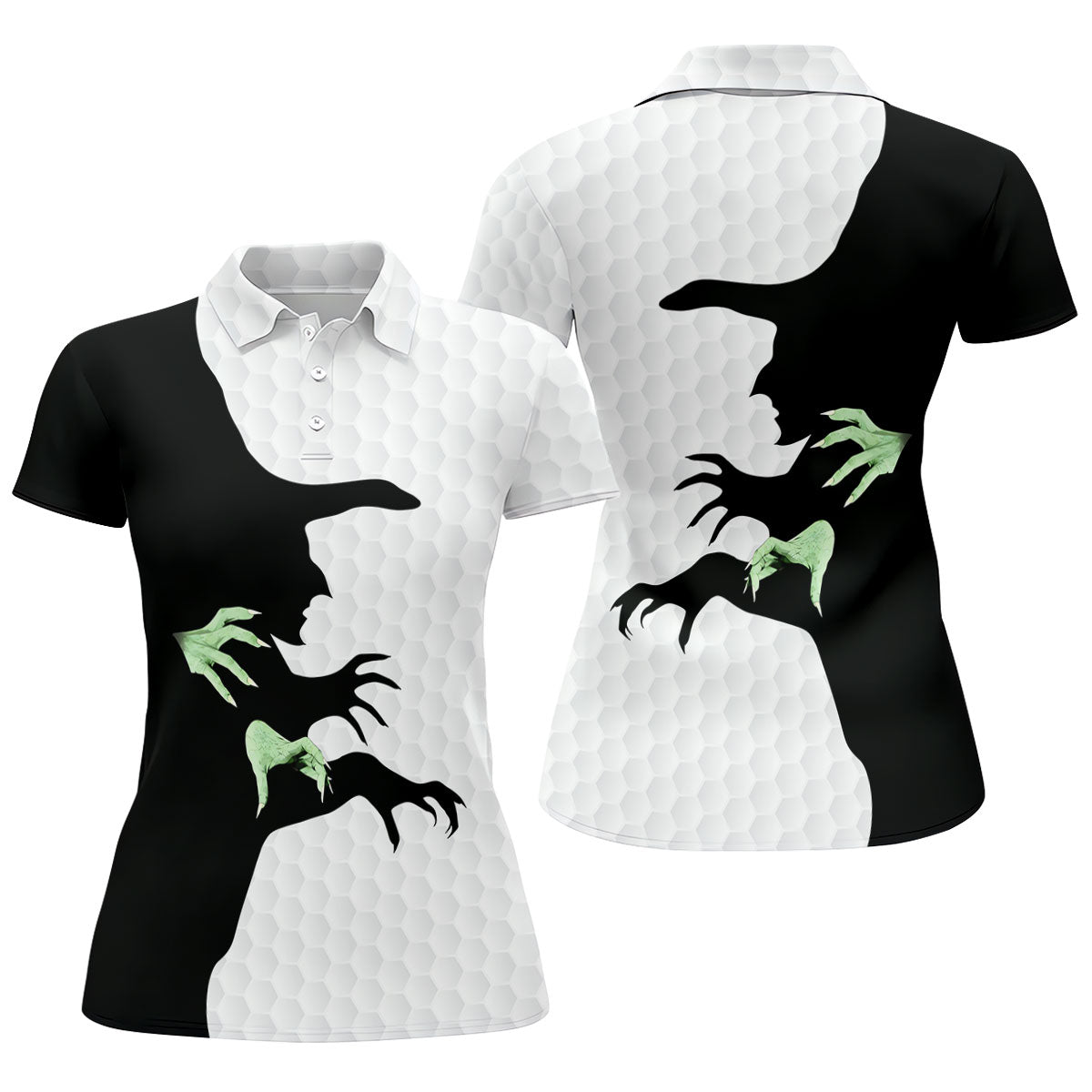Halloween Wicked Witch Shadow Golf Shirt, Women's Golf Polo, Ladies Golf Tops