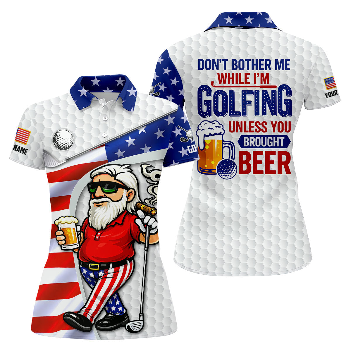 Don't Bother Me While I'm Golfing Golf And Beer 4th Of July Golf Shirt, 250 Years Golf Shirt For Women