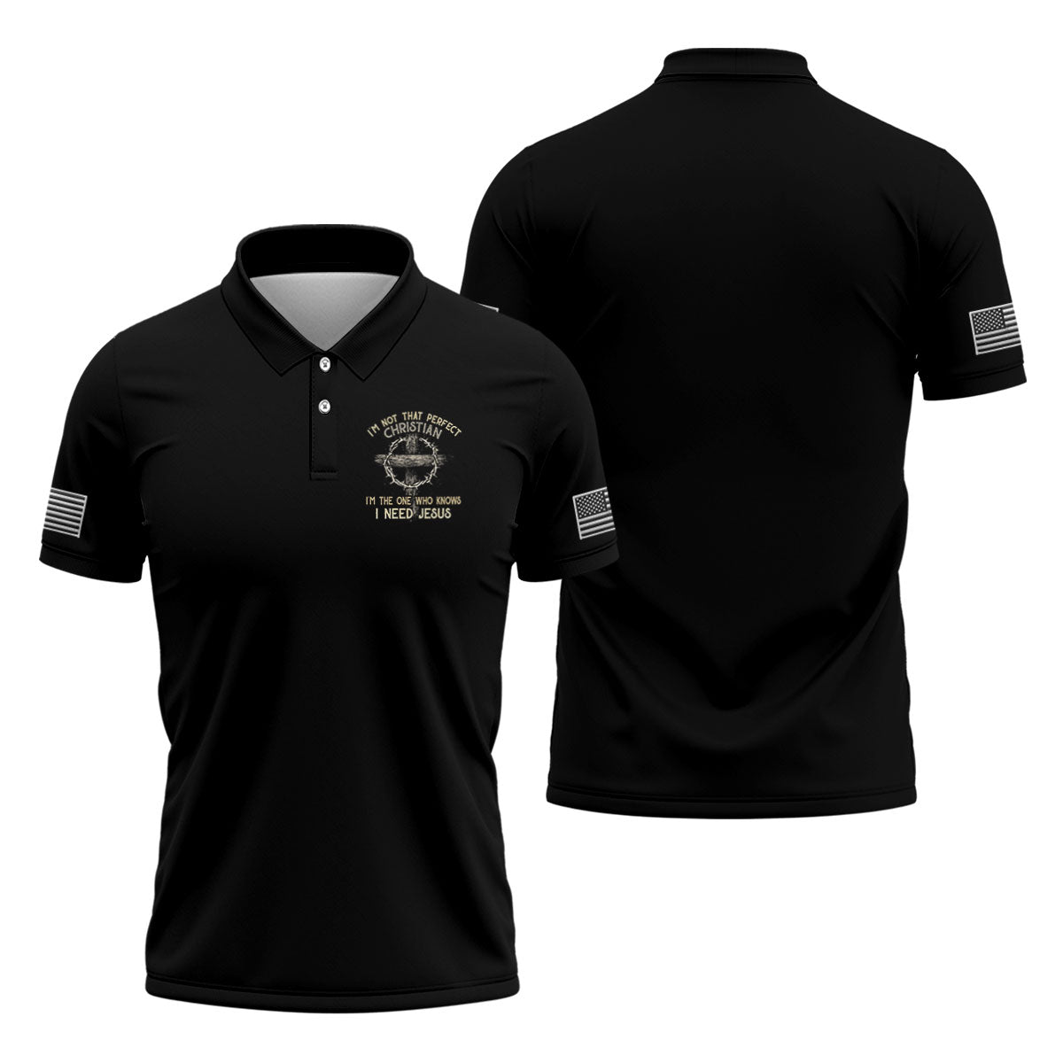 Funny Imperfect Christian Jesus Polo Shirt, Golf Shirts For Men, Mens Golf Apparel