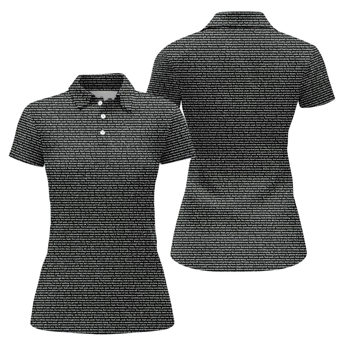 Black Text Pattern Golf Polo Shirt, Women’s Golf Apparel, Golf Shirts For Women
