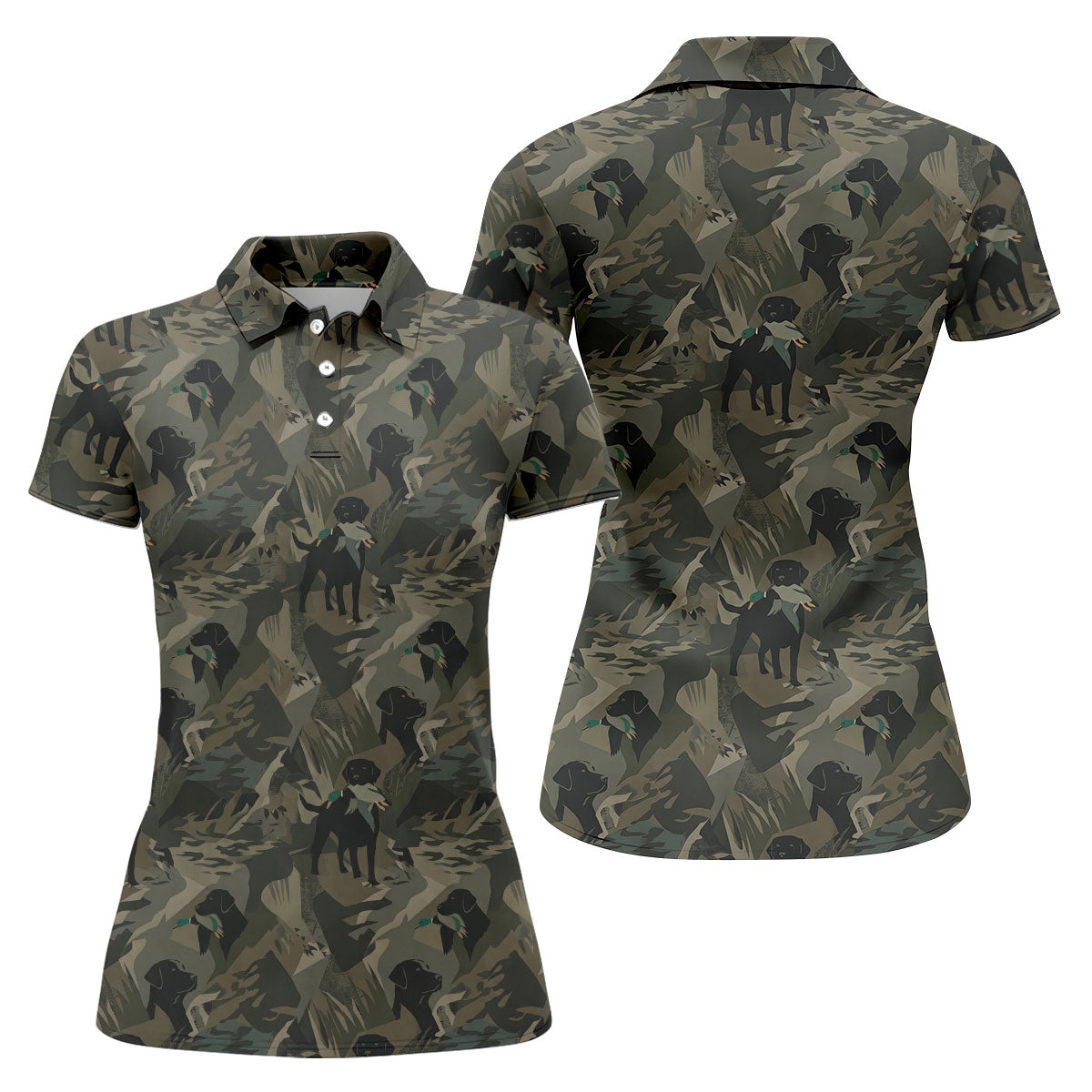 Duck Hunting Labrador Hawaiian Golf Shirt, Women's Golf Apparel, Golf Polo For Women