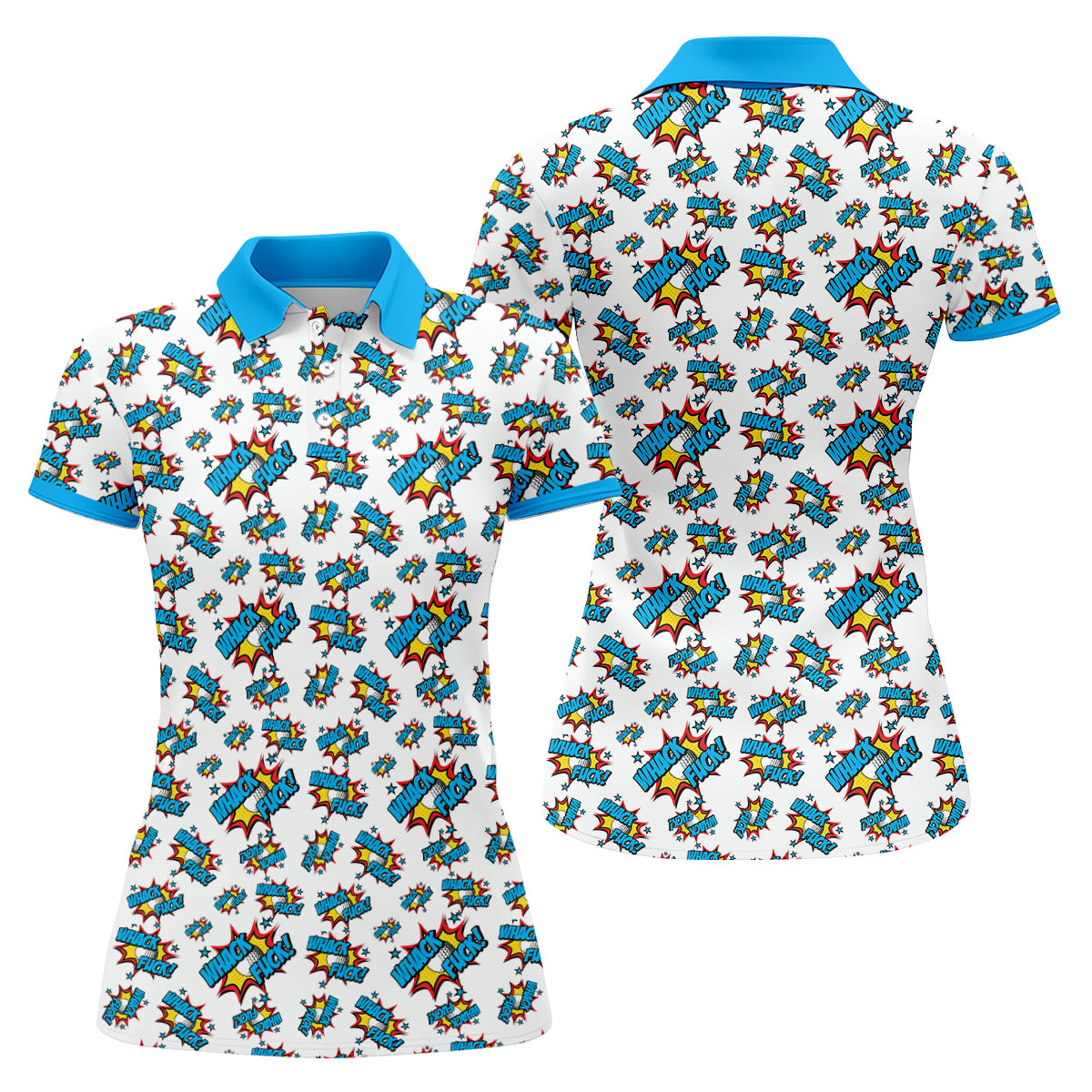 Funny Whack F*ck Comic Golf Ball Polo Shirt, Ladies Golf Shirts, Golf Polo For Women