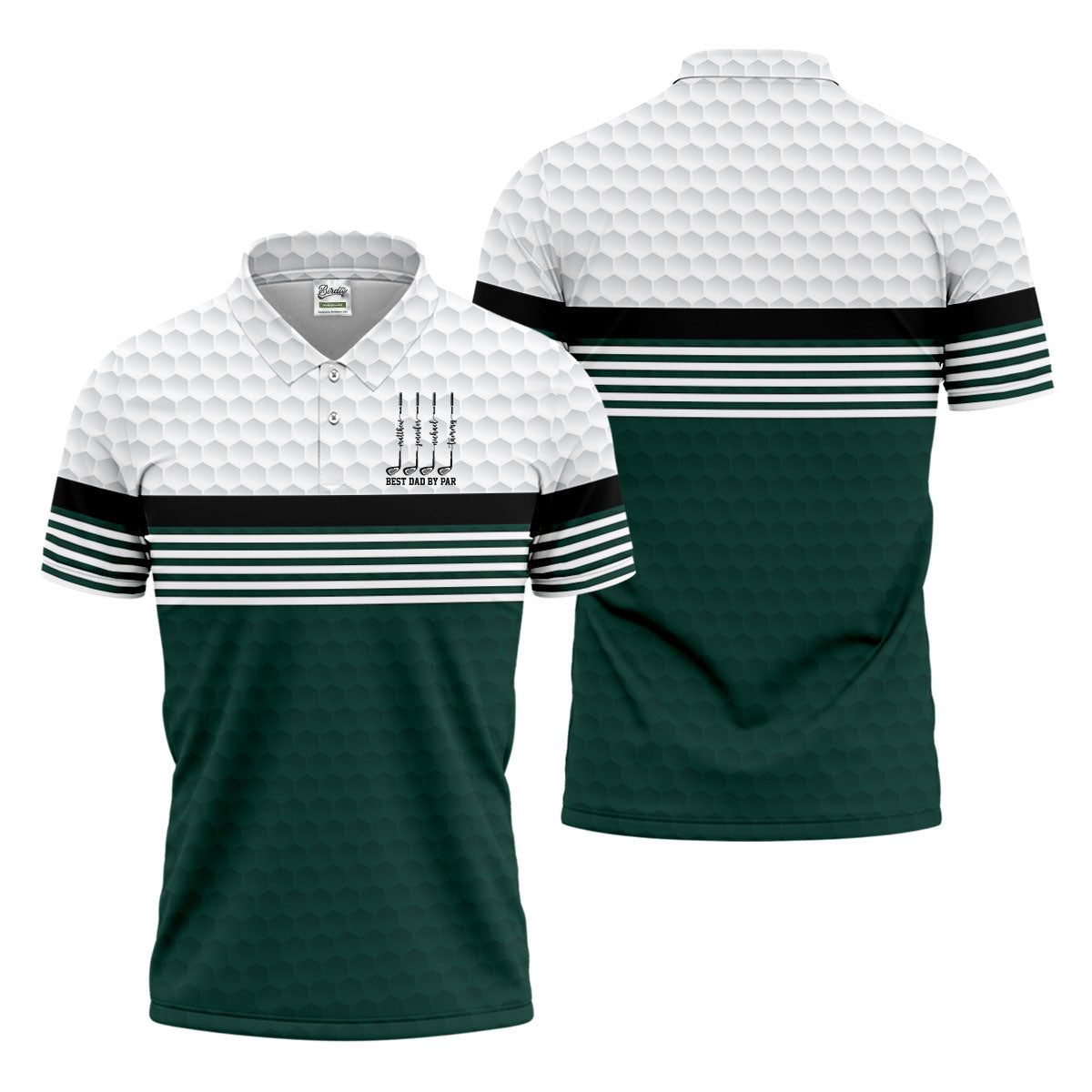 Best Dad By Par Golf Ball Pattern Father's Day Golf Shirt, Golf Gift For Dad, Polo Shirts For Men
