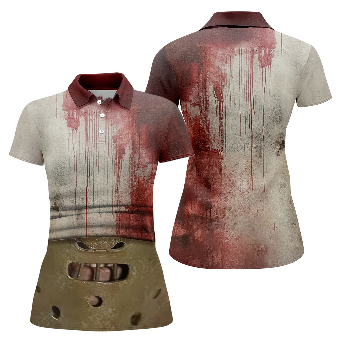 Muzzle Mask Horror Character Halloween Polo Shirt, Golf Polo For Women, Ladies Golf Top