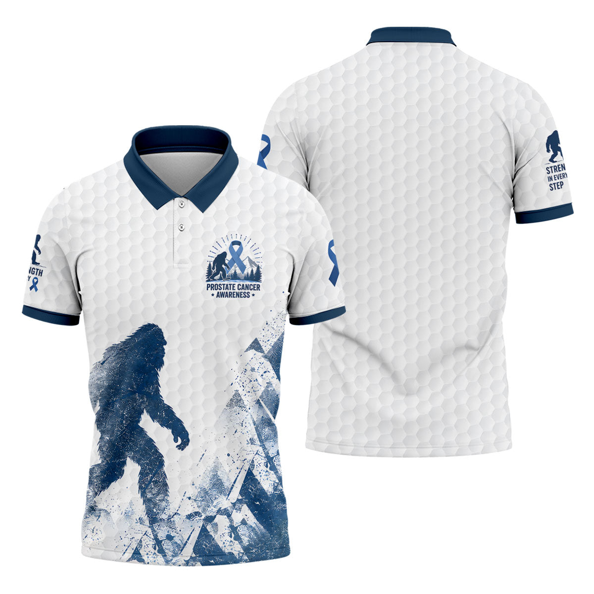 Bigfoot Prostate Cancer Awareness Polo Shirt, Mens Golf Polo, Printed Golf Shirts