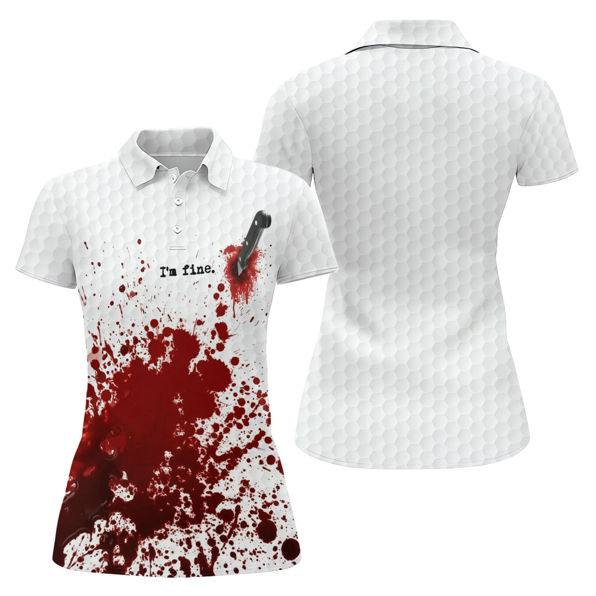 I'm Fine. Horror Golf Polo Shirt, Golf Shirts For Women, Women's Golf Apparel