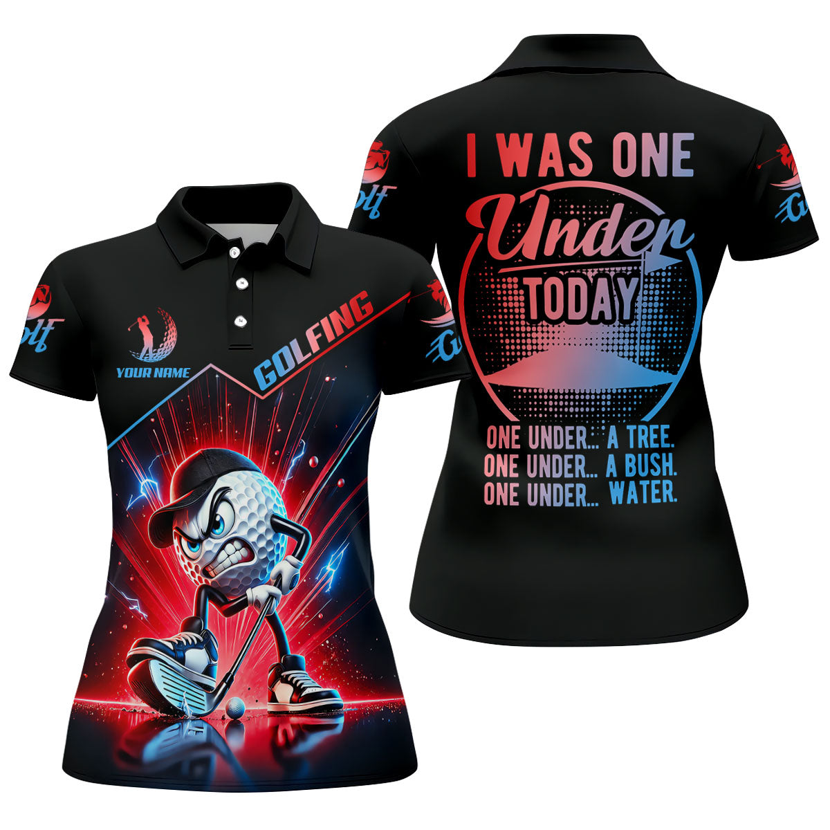 Custom I Was One Under Today Golf Polo Shirt, Women’s Golf Polo, Ladies Golf Shirts