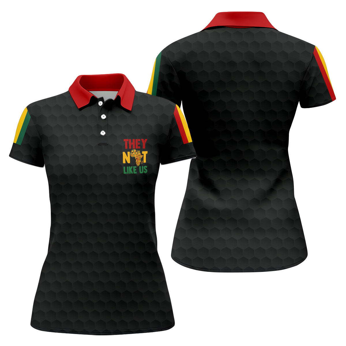 Juneteenth They Not Like Us Africa Performance Golf Polo Shirt, Golf Shirts For Women, Women's Golf Apparel