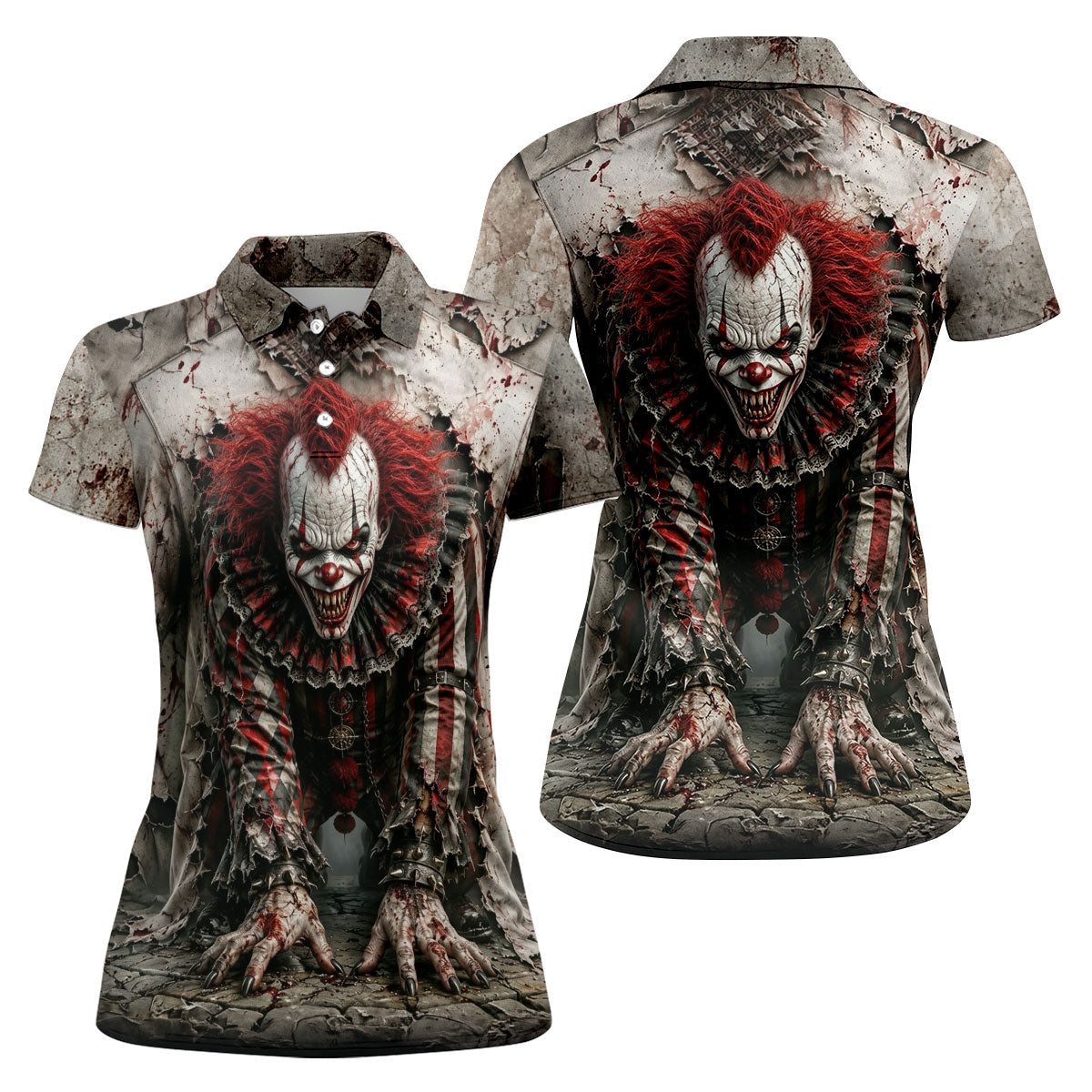 Halloween Horror Character Golf Shirt, Women's Golf Polo, Hawaiian Golf Shirt
