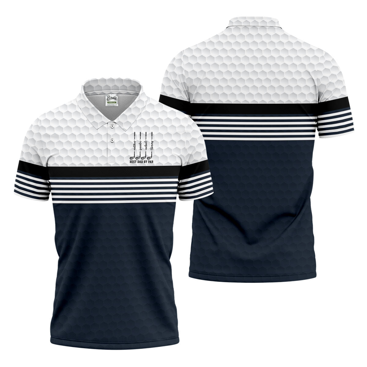 Best Dad By Par Golf Ball Pattern Father's Day Golf Shirt, Golf Gift For Dad, Polo Shirts For Men
