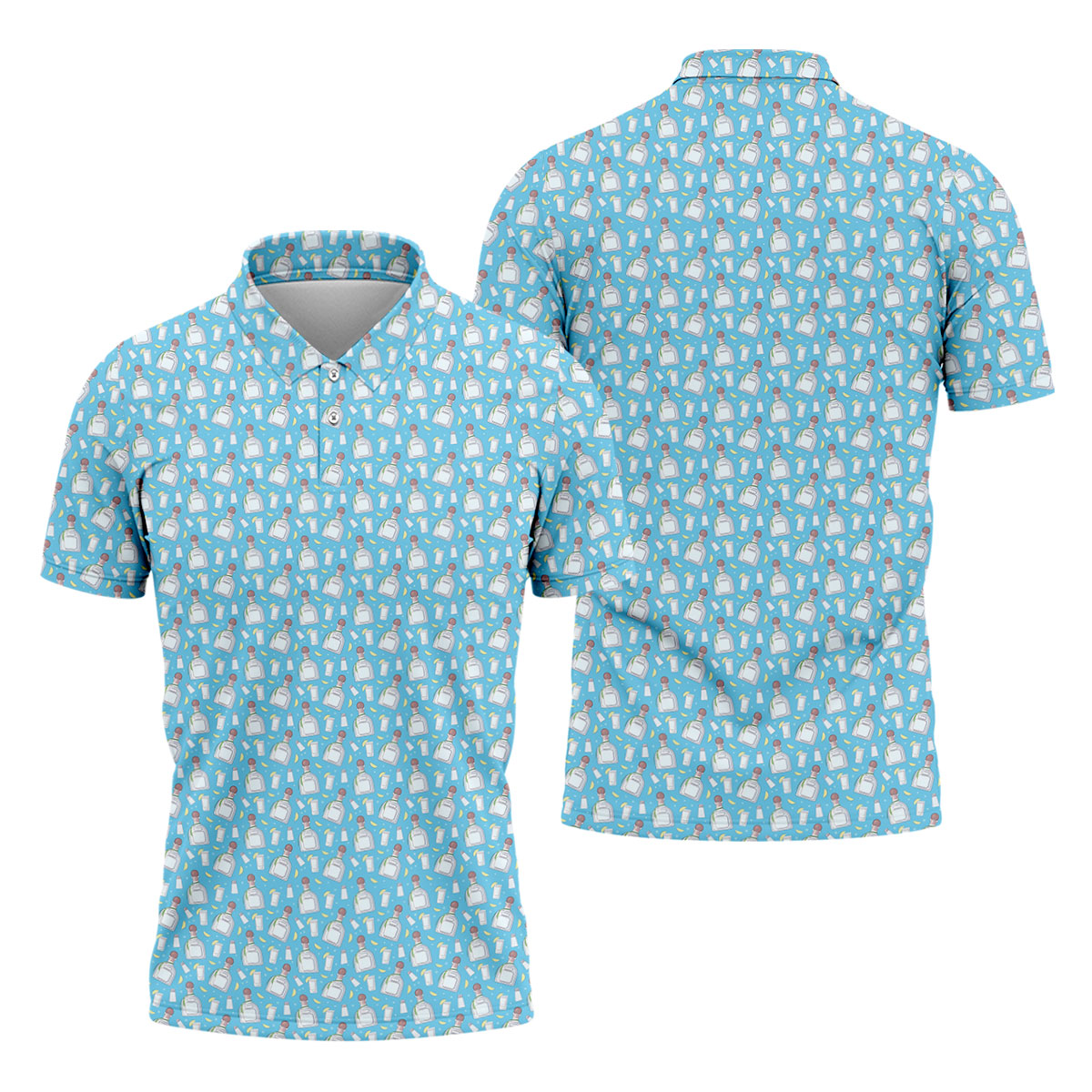 Shot Bottles Of Tequila Cinco De Mayo Celebration Fiesta Themed Golf Shirts For Men