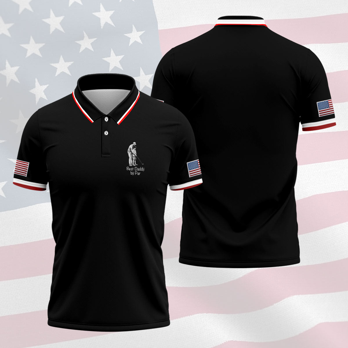 Best Dad Papa By Par Custom Photo Father's Day Golf Shirt, Golf Gift For Dad, Golf Polo For Men