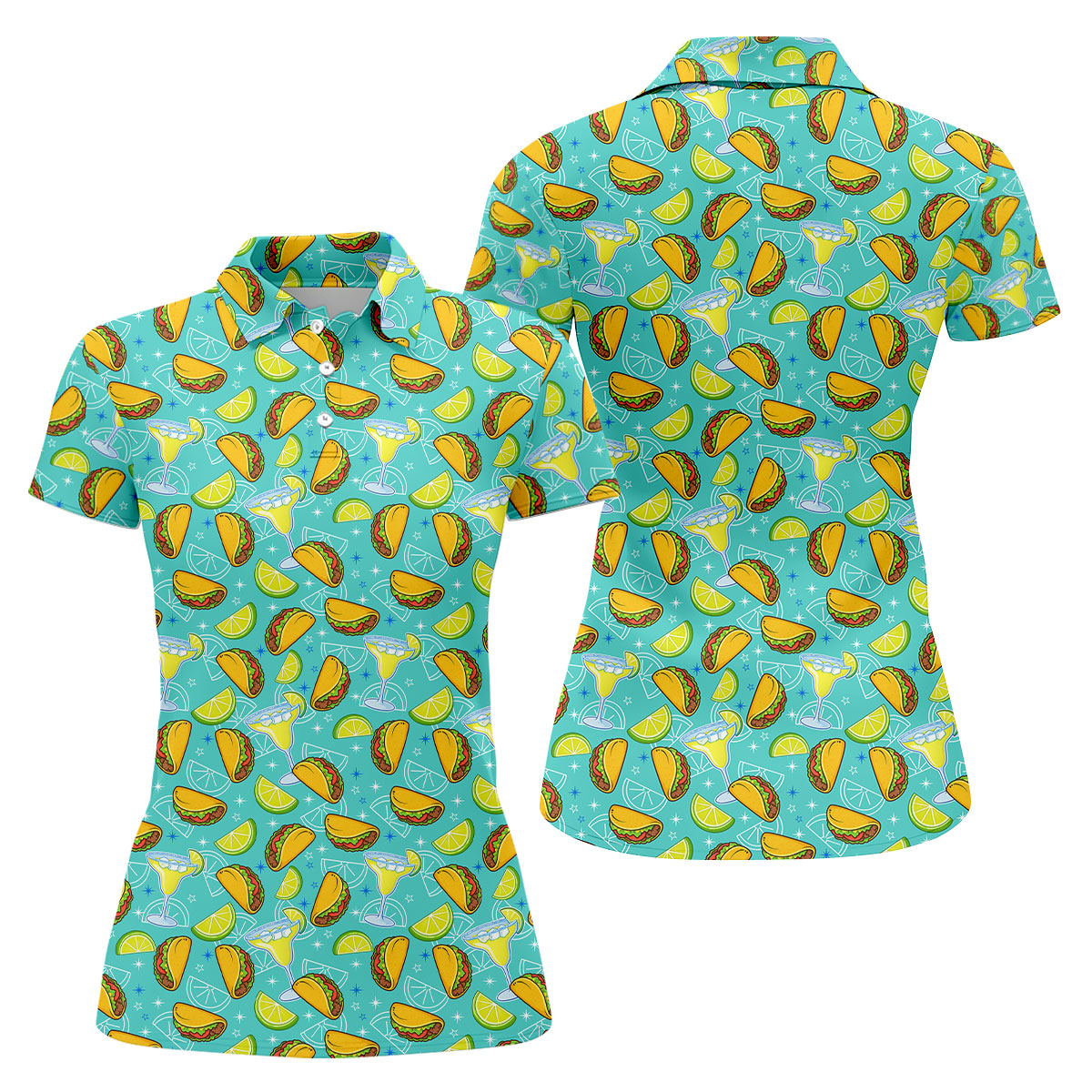 Cocktail Margarita Taco Women's Polo Shirt, Cinco De Mayo Celebration Fiesta Ladies Golf Shirt