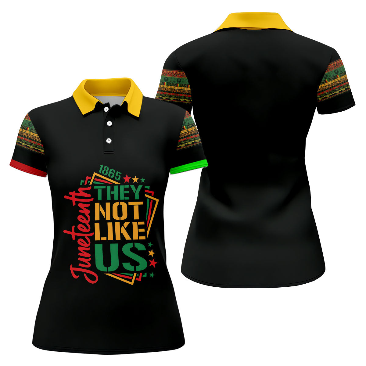 Juneteenth They Not Like Us 1865 Heritage Golf Polo Shirt, Golf Shirts For Women, Women's Golf Apparel