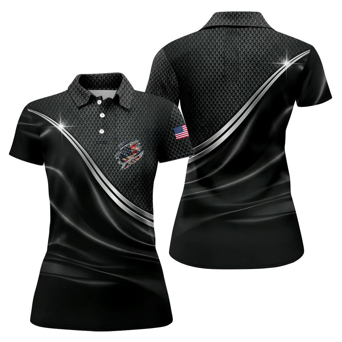 250 Years Ripped Flag Patriotic Golf Shirt, 4th Of July Golf Shirt, Golf Shirt For Women