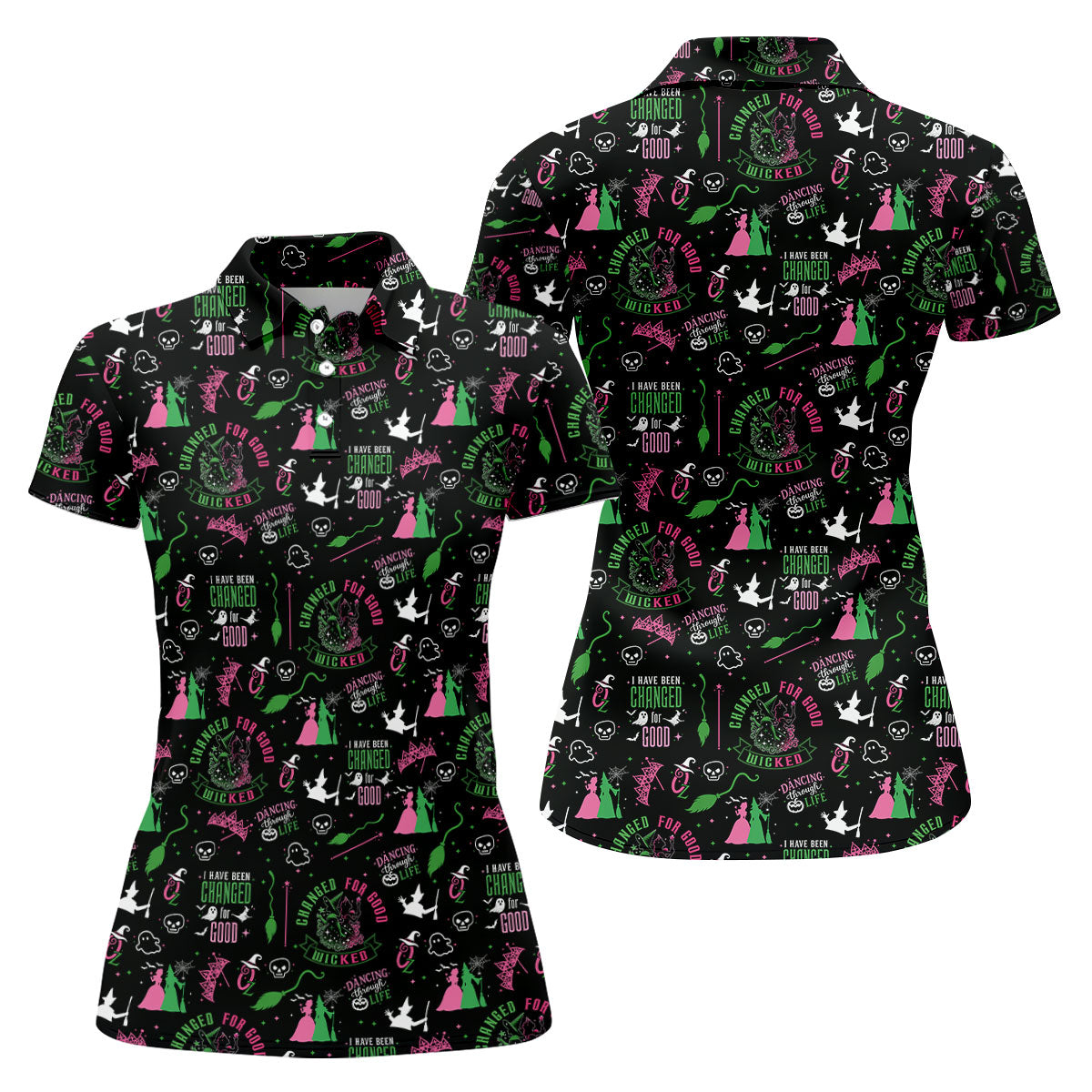 Changed For Good Wicked Witch Halloween Golf Shirt, Horror Character, Golf Shirts For Women