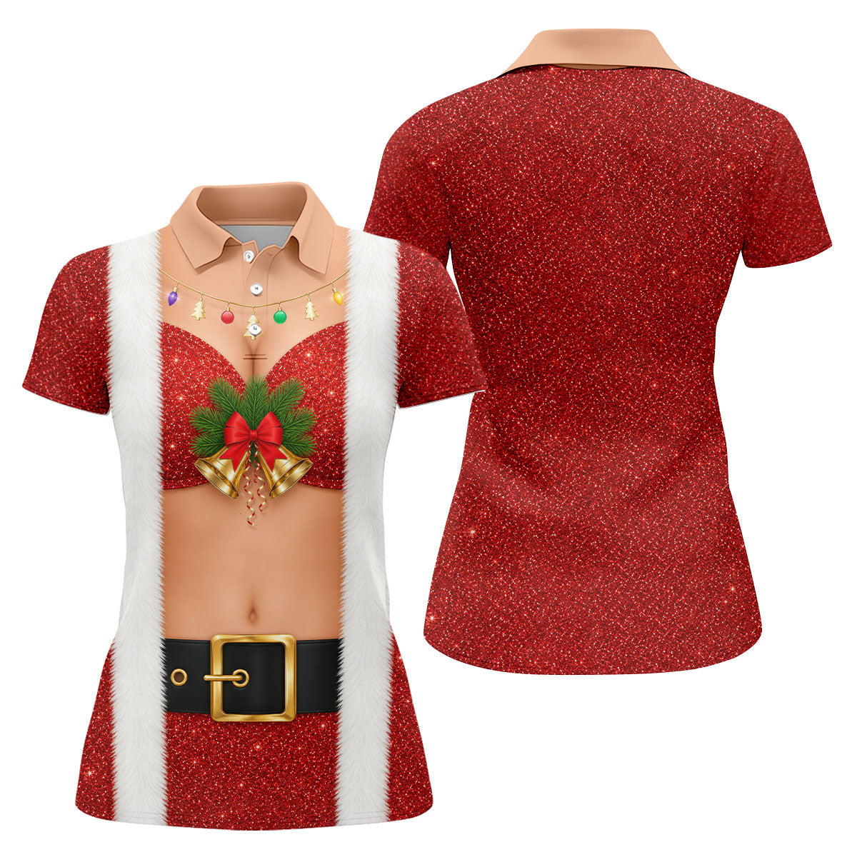 Women's Funny Mrs Claus Costume Golf Shirt, Christmas Golf Shirt, Women’s Golf Apparel