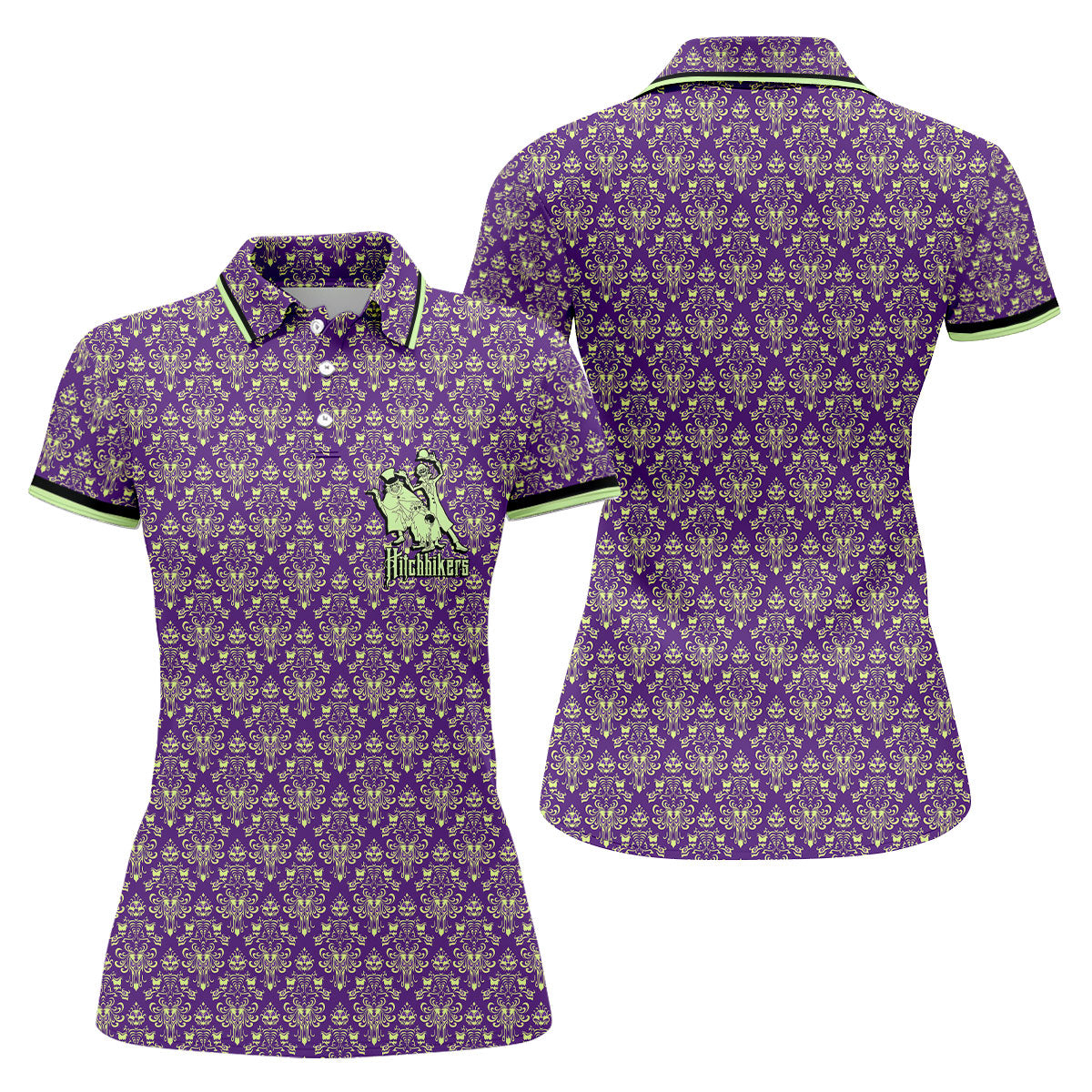 Hitchhikers Horror Character Polo Shirt, Golf Shirts For Women, Halloween Tops For Women